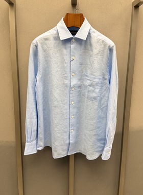 卡尔丹顿男装春夏款商务休闲亚麻长袖衬衫KGDS13618PHW1吊牌1680