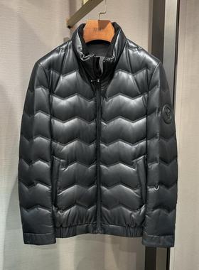 华斯度VASTO男秋冬商务立领羽绒真皮皮衣外套22E182136专柜12860