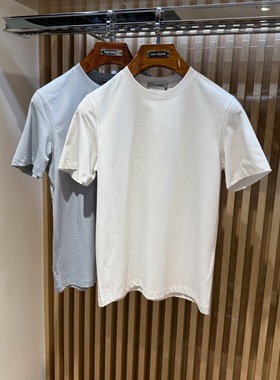 2色卡尔丹顿春夏新款圆领印花素色白蓝短袖T恤KCBS50128专柜1380