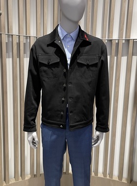 卡尔丹顿秋冬款纯棉翻领休闲牛仔夹克外套KBCW15162FAB1专柜3680