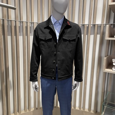 卡尔丹顿秋冬款纯棉翻领休闲牛仔夹克外套KBCW15162FAB1专柜3680