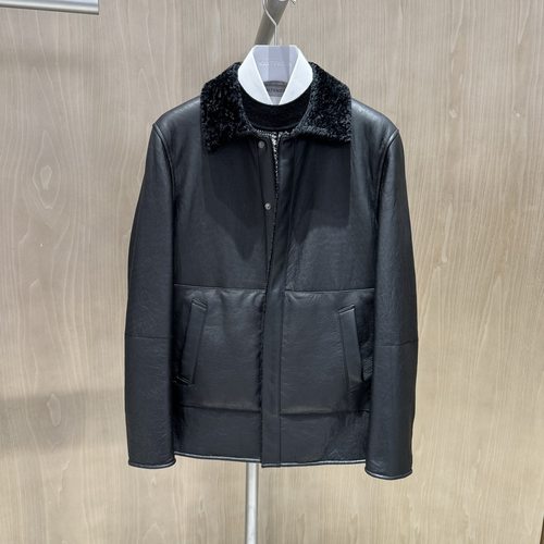 卡尔丹顿秋冬款羊皮革毛皮一体皮草外套KDBW59802FAB1吊牌23800