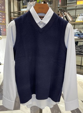 华斯度VASTO男装秋冬款绵羊 毛背心马甲外套22Y073046专柜1686