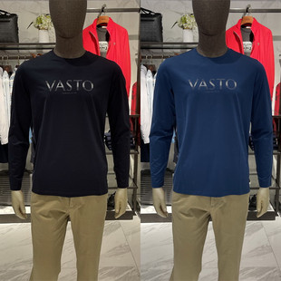 华斯度VASTO男装春夏修身都市休闲圆领长袖T恤11C052136吊牌1489