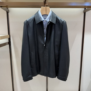 BOSSsunwen男装秋冬商务翻领羊皮皮衣外套143227023460专柜19800