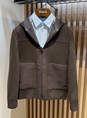 卡尔丹顿秋冬款连帽商务休闲羊毛夹克外套KDBW45110FAC4专柜5800