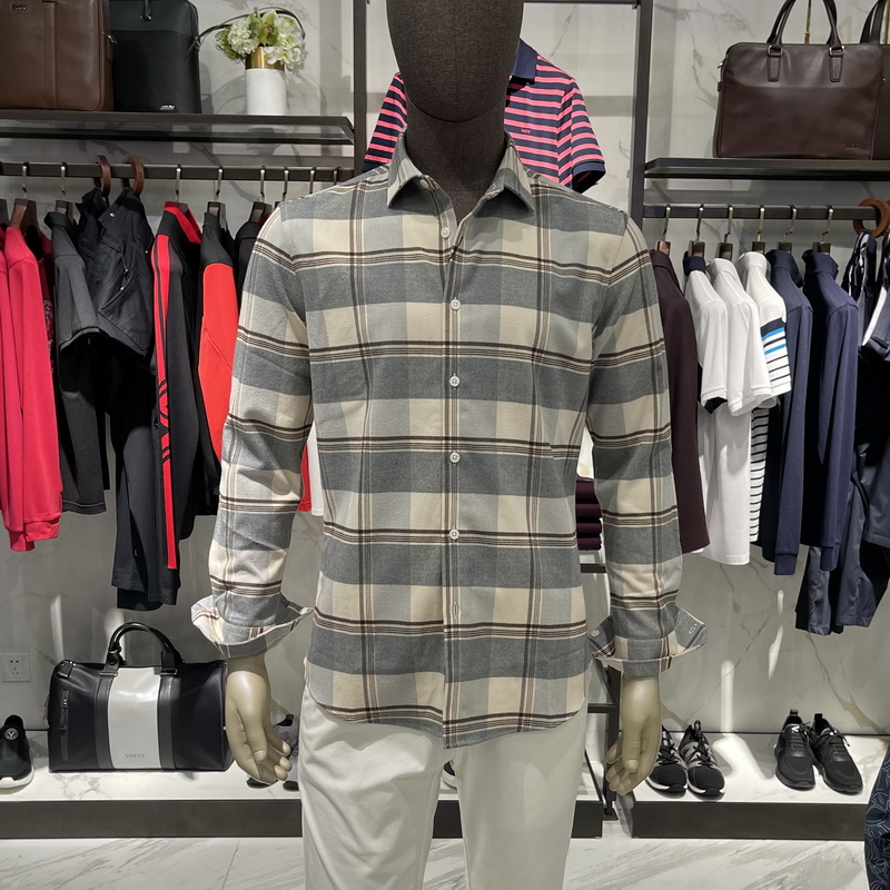 华斯度VASTO男装秋冬款格子尖领长袖衬衫衬衣02E042122专柜1686