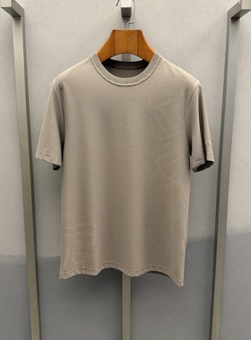 卡尔丹顿春夏款休闲桑蚕丝亲肤圆领短袖T恤KGDS20113RBC3吊牌1680