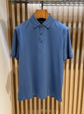 卡尔丹顿正品男装春夏商务翻领短袖T恤2色可选KEBS40100吊牌1680