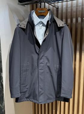 卡尔丹顿男装秋冬兔毛皮内胆连帽休闲棉服外套KCBW65612专柜8800