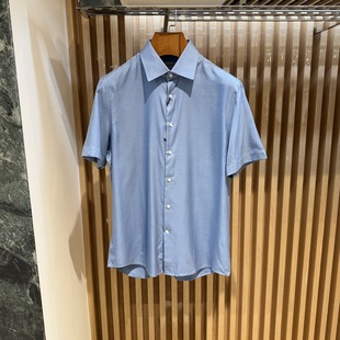 KDAS43009PBN3吊牌3980 衬衫 卡尔丹顿男装 春夏商务桑蚕丝亲肤短袖