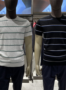 华斯度/VASTO男装春夏时尚都市修身条纹短袖T恤01F05151吊牌1485Z