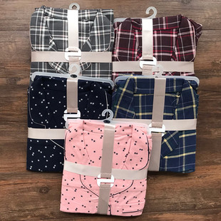 出口日本女装睡衣套装法兰绒长袖长裤家居服两件睡衣