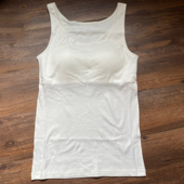 外贸出口日本女士白色纯棉背心100%棉女士打底衫 罩杯背心免穿文胸