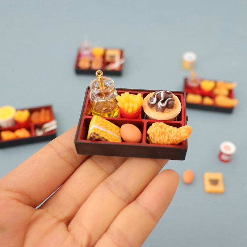 1:12娃娃屋配件迷你便当盒餐盘微缩食玩鸡翅鸡腿薯条果汁模型摆件,玩具/童车/益智/积木/模型,家居/生活场景,淘宝优惠券,粉丝福利购,淘宝优惠卷