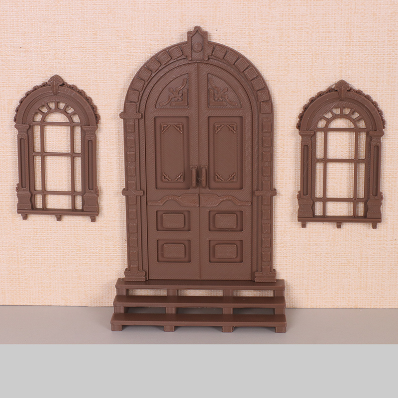 迷你仿真家具欧式现代约门窗户娃娃屋场景配件沙盘建筑模型小摆件