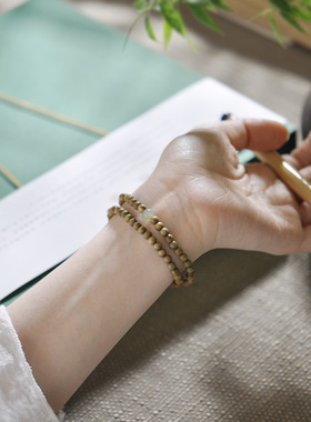 原创檀香木佛珠手链檀香木简约女