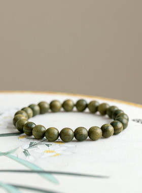 手串单圈佛珠绿檀木九久绿檀木