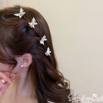 水钻蝴蝶珍珠装饰抓夹小发抓