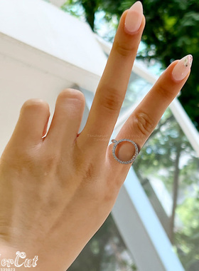 韩国INS风百搭水钻圆环O形戒指