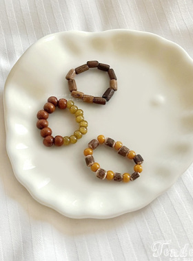 圆柱珠算盘珠串珠弹力绳戒指