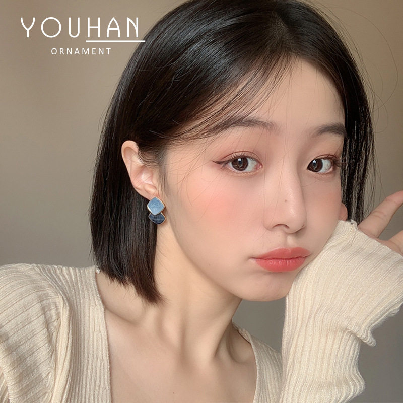 S925银针几何方形滴油女耳环韩国东大门气质耳饰网红抖音直播耳钉,饰品/流行首饰/时尚饰品新,耳钉,淘宝优惠券,粉丝福利购,淘宝优惠卷