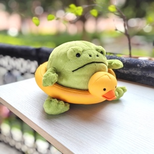 Jellycat英国正版橡胶泳圈里奇雨蛙 青蛙玩偶鸭子泳圈游泳夏天