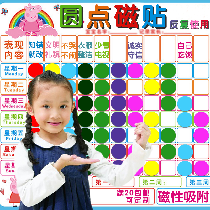 6cm圆形磁贴白板教学标记冰箱贴