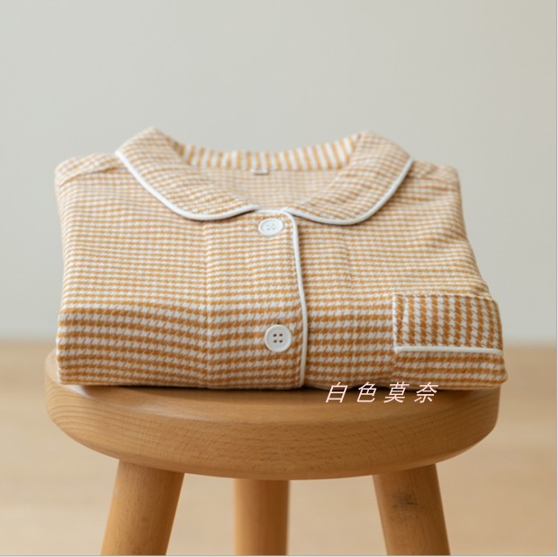 新款秋冬季睡衣女士纯棉磨毛绒布情侣套装全棉保暖家居服