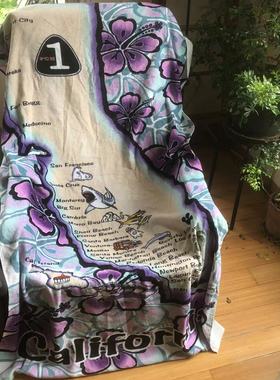 清库处理白色莫奈全棉浴巾运动加厚吸水洗澡巾美国加州一号公路