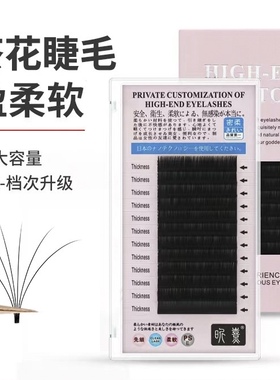 黑茶色漫画山茶花嫁接睫毛中式翘睫太阳花单根多取不散根超软睫毛