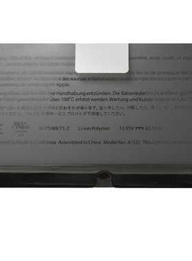 苹果apple MacBook Pro A1278 MC700 A1322 mc374 笔记本电池