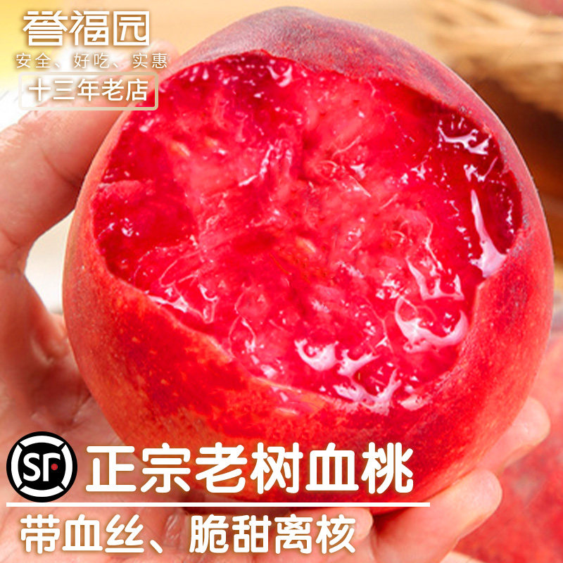 【顺丰】正宗老树血桃新鲜头茬现摘百花桃子脆甜红肉当季红心毛桃