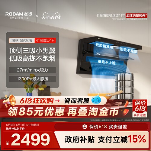 热销爆款！老板小黑翼D1P大吸力