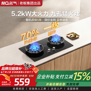 【名气】九腔燃气灶煤气灶猛火家用双灶台天然气MQ/名气A6103B