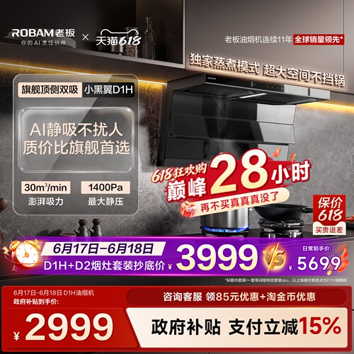 老板小黑翼D1H顶侧双吸性能王者