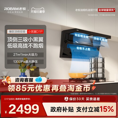 热销爆款！老板小黑翼D1P大吸力