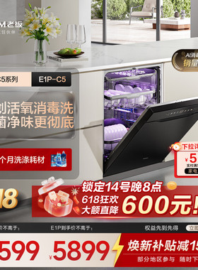 【旗舰C5系列】老板21套洗碗机C5嵌入式全自动家用活氧消毒E1/E1P