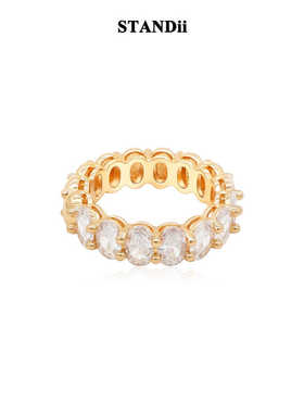 金银色锆石戒指STANDii极简