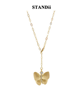 STANDii高级感金色蝴蝶项链女小众设计轻奢气质锁骨链百搭