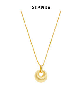 STANDii金色圆圈吊坠项链女细链高级时尚个性精致锁骨链