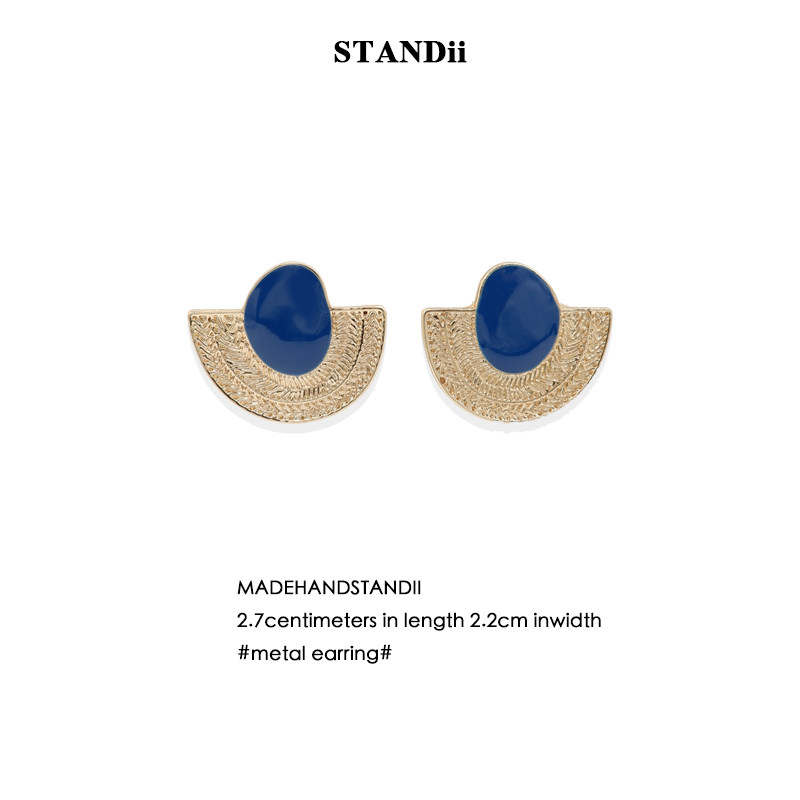 STANDii手作 藍色月盤耳釘在類目 飾品/流行首飾/時尚飾品新, 耳飾, 耳環中 - 來自Buy2taobao.com提供專業的淘寶代購服務
