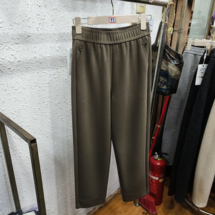 AEH春季 福太太女装 高腰显瘦垂感直筒休闲弯刀阔腿裤 女A1152 新款