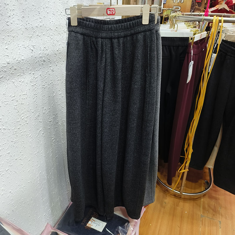 妈妈装高腰加绒加厚磨毛宽松遮肉