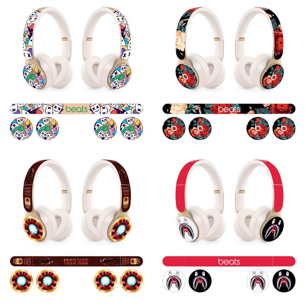 适用于Beats Solo Pro无线蓝牙头戴式耳机贴纸全身贴纸彩贴skin