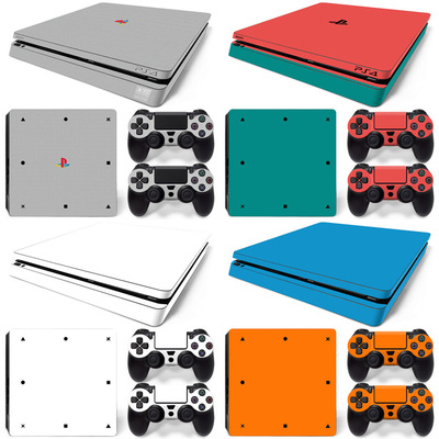 PS4 Slim 游戏机贴纸  防刮贴纸 可反复粘贴 贴纸  纯色卡通贴膜