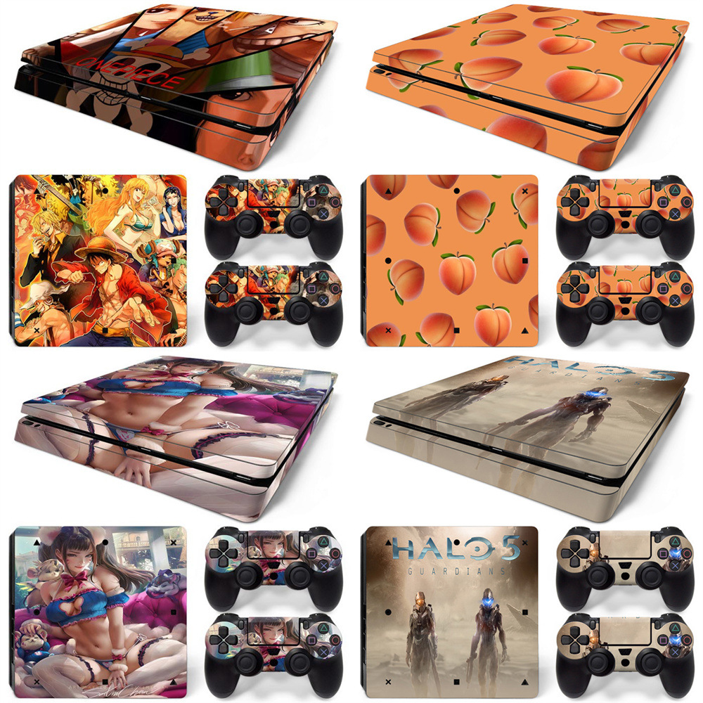 PS4 Slim 游戏机全身贴纸彩贴 限量版 卡通贴 手柄配件游戏机配件