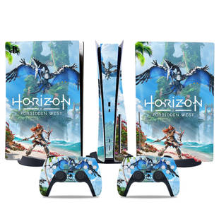 适用PS5游戏主机贴纸ps5光驱版 贴膜手柄贴 地平线 西之绝境 数字版