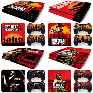 PS4 SLIM贴纸游戏主机贴  red dead redeption 2彩膜保护贴纸痛贴