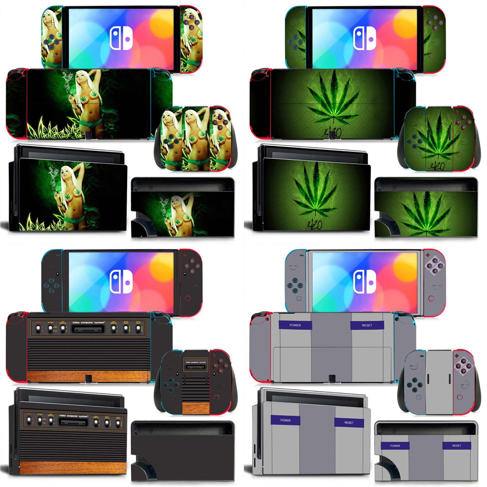 Switch oled体感健身游戏主机机贴纸  PVC材质 正背面贴纸 贴膜